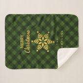 kerstgroene zwarte buffel met ster-snoeimetter sherpa deken (Voorkant (horizontaal))