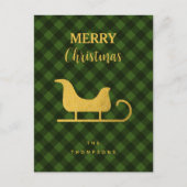 Kerstgroene zwarte buffelstaarten feestdagenkaart (Voorkant)