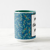 Kerstgroenen met Holly Berries Blue White Mok (Midden)