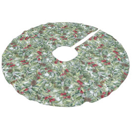 Kerstgroenen, pijnbomen en bessen Waterverf Imitatie Linnen Kerstboom Kleed