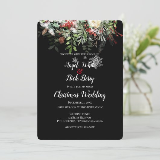 Kerstgroenen/Snowflakes/Vakantievrouw Aankondiging (Staand voorkant)