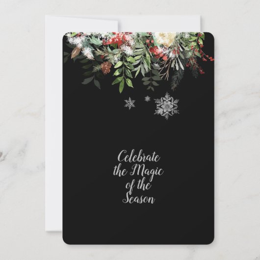 Kerstgroenen/Snowflakes/Vakantievrouw Aankondiging (Achterkant)