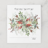 Kerstgroenen | wit | Kerstbruiloft Plaatskaartje (Buitenkant ongevouwen)