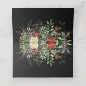 Kerstgroenen | Zwart | Kerstbruiloft Plaatskaartje (Binnenkant ongevouwen)