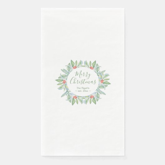 Kerstgroenerpapier Napkin Servet (Voorkant)