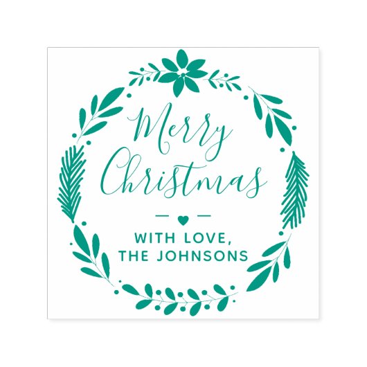 Kerstgroenery met liefde  zelfinktende stempel (Design)