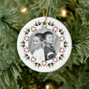 Kerstgroenfoto gepersonaliseerd keramisch ornament