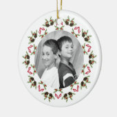 Kerstgroenfoto gepersonaliseerd keramisch ornament (Links)