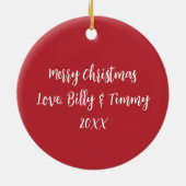 Kerstgroenfoto gepersonaliseerd keramisch ornament (Achterkant)