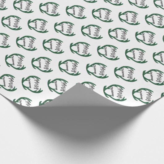 kerstgroenhert cadeaupapier (Hoek)