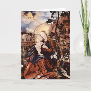 KERSTGROEP MET WITTE LELIES - MAGIE VAN KERSTMIS FEESTDAGEN KAART