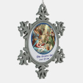 Kerstgroep Tin Sneeuwvlok Ornament (Links)