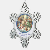 Kerstgroep Tin Sneeuwvlok Ornament (Rechts)