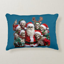 Kerstgroepfoto met Skelet Santa – Feestelijke 3D 