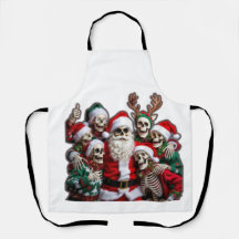 Kerstgroepfoto met skelet Santa – Feestelijke 3D 
