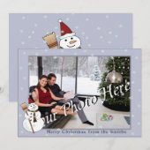 Kerstgroet aan de sneeuwman feestdagenkaart (Voorkant / Achterkant)