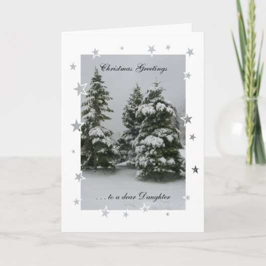 Kerstgroet aan een lieve dochter feestdagen kaart (Voorkant)