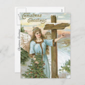 Kerstgroet Angel Feestdagenkaart (Voorkant / Achterkant)