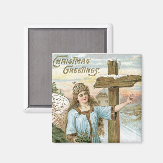 Kerstgroet Angel Magneet (Voorkant / Achterkant)