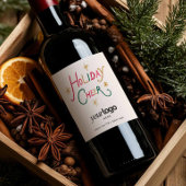 Kerstgroet Bedrijfs Wijnfles Etiket