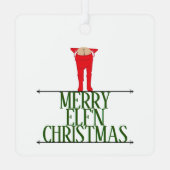 Kerstgroet bord met Elf Shenanigans Metalen Ornament (Achterkant)