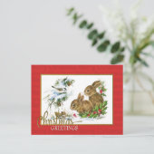 Kerstgroet Bunnies  voortplanting Briefkaart (Staand voorkant)