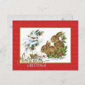 Kerstgroet Bunnies  voortplanting Briefkaart (Voorkant / Achterkant)
