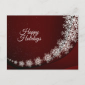 Kerstgroet Crystal Snowflakes Red Rustic Briefkaart (Voorkant)