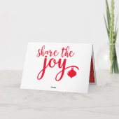 Kerstgroet Deel De Vreugde Rood Glitter Kaart (Achterkant)