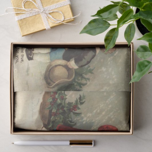 Kerstgroet door Ellen Clapsaddle Tissuepapier (Geschenk)