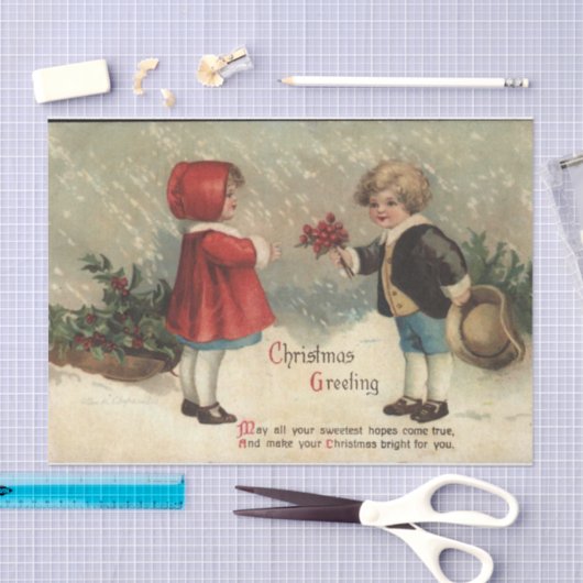 Kerstgroet door Ellen Clapsaddle Tissuepapier (Craft)