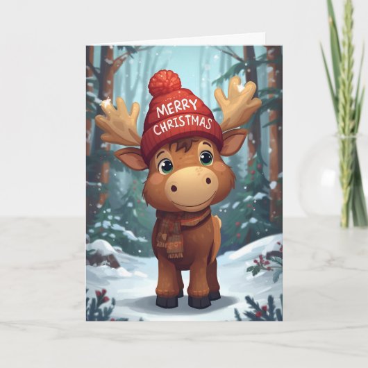 Kerstgroet Eland Feestdagen Kaart (Voorkant)