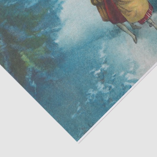 Kerstgroet en alle goede wensen tissuepapier (Detail)