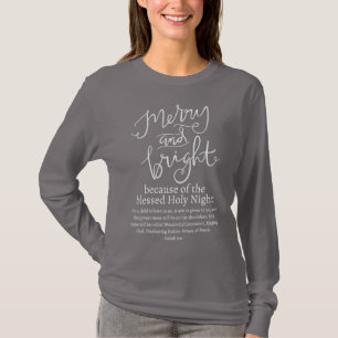 Kerstgroet en Bright Heilige Nachtgrijs T-shirt