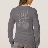 Kerstgroet en Bright Heilige Nachtgrijs T-shirt (Achterkant)