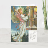 Kerstgroet engel feestdagen kaart (Voorkant)