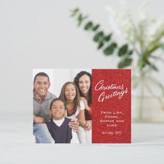 Kerstgroet Familie Vakantie Kaart (Staand voorkant)