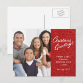 Kerstgroet Familie Vakantie Kaart (Voorkant / Achterkant)