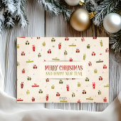 Kerstgroet Familiefoto Noordpool Stempel Feestdagenkaart