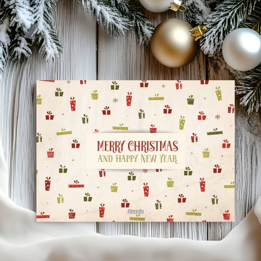 Kerstgroet Familiefoto Noordpool Stempel Feestdagenkaart