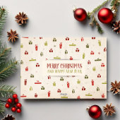 Kerstgroet Familiefoto Noordpool Stempel Feestdagenkaart