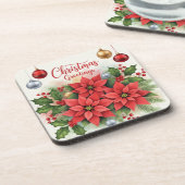 Kerstgroet, feestelijk, bier onderzetter (Linkerzijde)