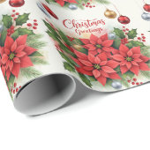 Kerstgroet, feestelijk, cadeaupapier (Rol Hoek)
