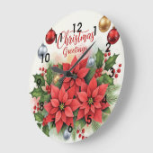 Kerstgroet, feestelijk, grote klok (Hoek)