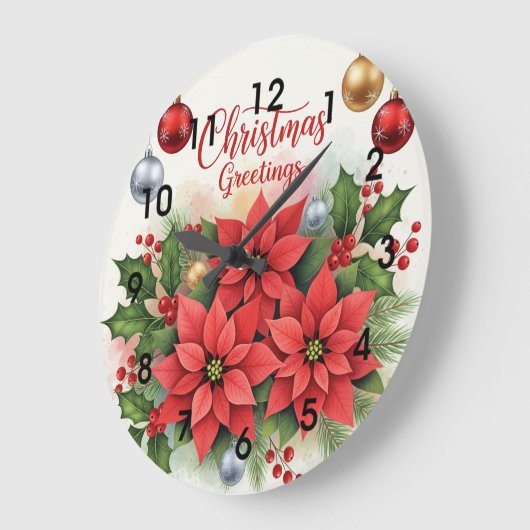 Kerstgroet, feestelijk, grote klok (Hoek)