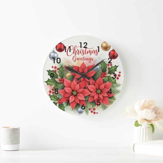 Kerstgroet, feestelijk, grote klok (Huis)