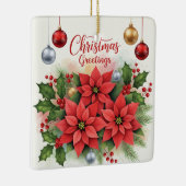 Kerstgroet, feestelijk, keramisch ornament (Rechts)