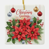 Kerstgroet, feestelijk, keramisch ornament (Voorkant)