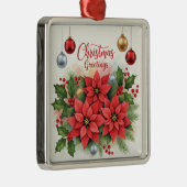 Kerstgroet, feestelijk, metalen ornament (Rechts)