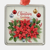 Kerstgroet, feestelijk, metalen ornament (Voorkant)